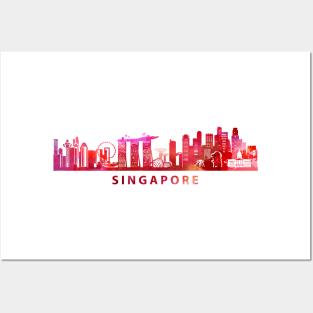 Singapore Skyline Posters and Art